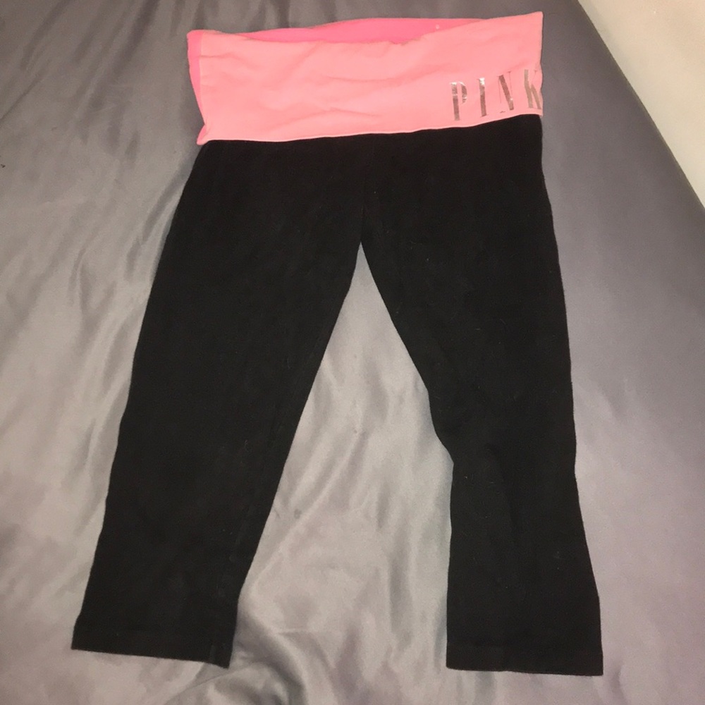 PINK cropped yoga pants